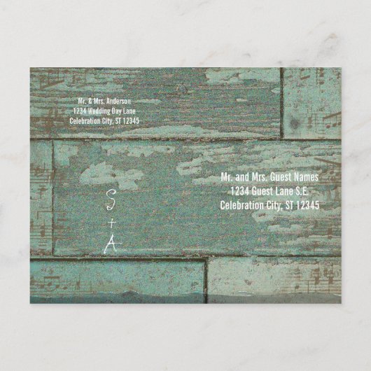 コーラルお洒落ハートリーフツリー日付の保存 案内ポストカード (裏面)