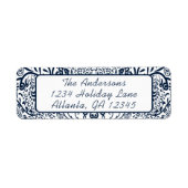 コーラルお洒落ラブバードスワーズ差出人住所 ラベル (正面)