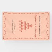 コーラルお洒落&さくらんぼレッドシャンパーニュ結婚ーズ 横断幕 (横)