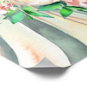 コーラルお洒落、ブライダルカスケーディングブーケ1、 ポスター (角)