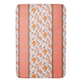 コーラルかわいらし&オレンジフローラパネル バスマット (正面縦)