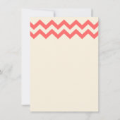 コーラルとアイボリーシェブロン結婚式招待状 招待状 (裏面)