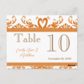 コーラルとアイボリースワンダマスクテーブル番号 ポストカード (裏面)