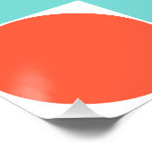 コーラルとアクアサークルチェッカーボード ポスター (コーナー)