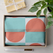 コーラルとアクアサークルチェッカーボード 薄葉紙 (ギフト)