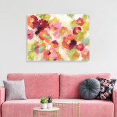 コーラルとエメラルドガーデン キャンバスプリント (インサイチュ (リビング))