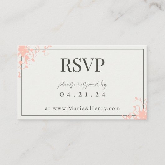 コーラルとクリームの返信はがき エンクロージャーカード (正面)