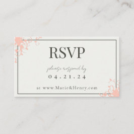 コーラルとクリームの返信はがき エンクロージャーカード