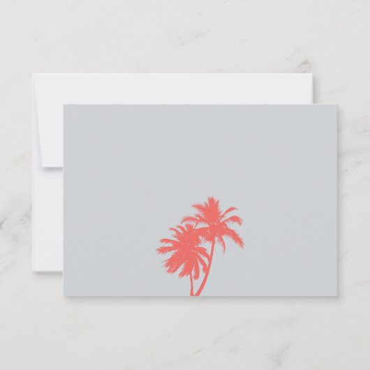 コーラルとグレイの出欠確認ボーディングパス メキシコへ 出欠カード (裏面)