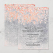 コーラルとグレーのコンフェッティ ウェディング情報 エンクロージャーカード (正面/裏面)