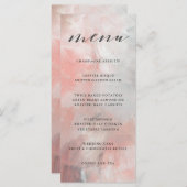 コーラルとグレーの抽象芸術のブ結婚ラッシュストロークのメニュー メニュー (正面/裏面)