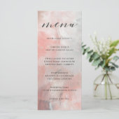 コーラルとグレーの抽象芸術のブ結婚ラッシュストロークのメニュー メニュー (スタンド正面)