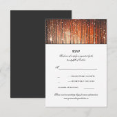 コーラルとゴールドの結婚式の招待状（出欠確認） 出欠カード (正面/裏面)