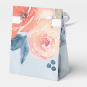 コーラルとダスティブルーのフローラ結婚の感謝 フェイバーボックス (裏面サイド)