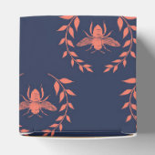 コーラルとネイビーのクイーンビー柄 フェイバーボックス (上部)