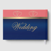 コーラルとネイビーブルーと金ゴールドハート ゲストブック (裏面)