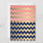 コーラルとネイビーブルーと金ゴールドハート-招待状 招待状 (裏面)