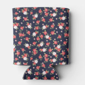 コーラルとネイビーヴィンテージフローラモノグラム 缶クーラー (裏面)