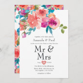 コーラルとファンダンゴフローラミセス結婚ズ 招待状 (正面/裏面)