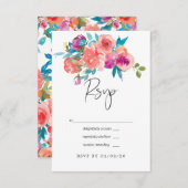 コーラルとファンダンゴ結婚フローラ 出欠カード (正面/裏面)