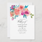 コーラルとファンドンゴフローラ結婚の写真招待状 招待状 (正面)