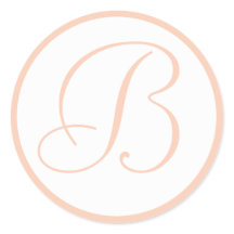 コーラルとホーモノグラムのテ結婚封筒用シール