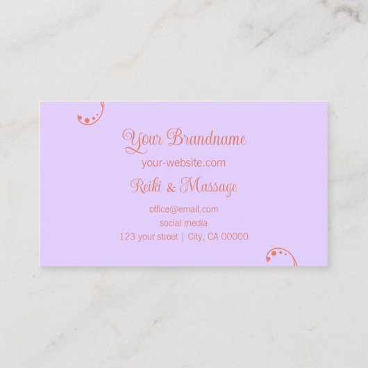 コーラルとラベ華美ンダーポートレート写真 名刺 (裏面)