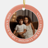 コーラルと共に写縁ど真とカスタム文字- ミニマル セラミックオーナメント (正面)