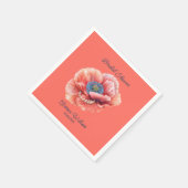 コーラルと巨大なコーラルポピー ブライダルシャワー スタンダードカクテルナプキン (角)