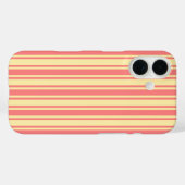 コーラルと黄色のキャンディストライプ Case-Mate iPhoneケース (裏面 (横))