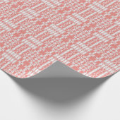 コーラルにレース  ブライダル ウェディング ラッピングペーパー (角)