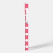 コーラルに白い水玉模様 iPhoneケース (左側面)