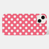 コーラルに白い水玉模様 iPhoneケース (裏面横)