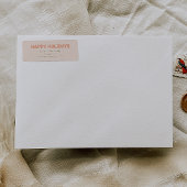 コーラルはっきりしたモダンハッピーホリデーズ差出人住所 ラベル