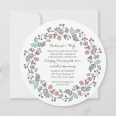 コーラルアクアグレイヴィンテージボウトリニューアル招待状 招待状 (裏面)