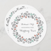 コーラルアクアグレイヴィンテージボウトリニューアル招待状 招待状 (正面/裏面)