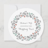 コーラルアクアグレイヴィンテージボウトリニューアル招待状 招待状 (正面)