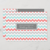 コーラルアクアシ結婚ェブロンズ誓願更新招待状 招待状 (正面/裏面)