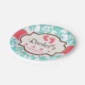 コーラルアクアトロピカルベビーシャワー ペーパープレート (アングル)