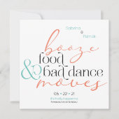 コーラルアクアブーゼ食べ物の悪いダンスが日救付を動かす 招待状 (正面)