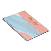 コーラルアクアマシンプルリンの名前スパイラルフォトノートブック ノートブック (右側)