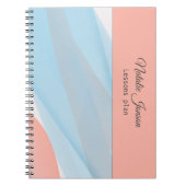 コーラルアクアマシンプルリンの名前スパイラルフォトノートブック ノートブック (正面)