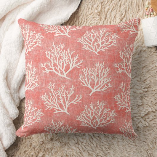 コーラルアクセント枕 | 沿岸装飾用クッション クッション (ブランケット)