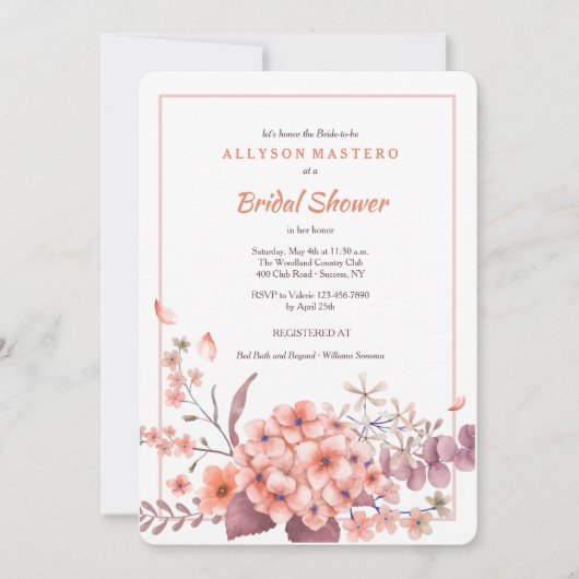 コーラルアジサイ招待状 招待状 (正面)