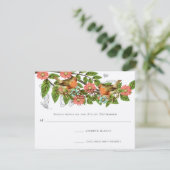 コーラルアップルアクアヴィンテージバード結婚式招待状 招待状 (スタンド正面)