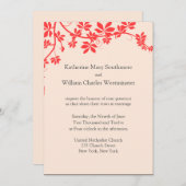 コーラルアンドアイボリー結婚式招待状 招待状 (正面/裏面)