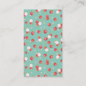 コーラルアンドアクアシックヴィンテージフローラプリント 名刺 (裏面)