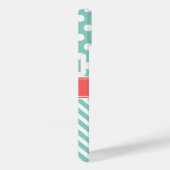 コーラルアンドアクア水玉模様シェブロンモノグラム Case-Mate iPhoneケース (裏面 / 右)