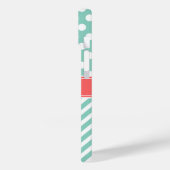 コーラルアンドアクア水玉模様シェブロンモノグラム Case-Mate iPhoneケース (裏面 / 左)