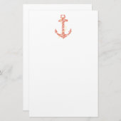 コーラルアンドイエローいかりビーチ結婚式 便箋 (正面/裏面)